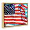 Stupell Industries Windblown American Flag Floater Framed Art